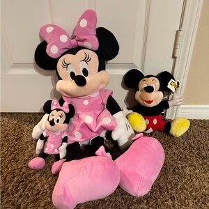 Disney Large Minnie Mouse and small Minnie and Mickey Mouse